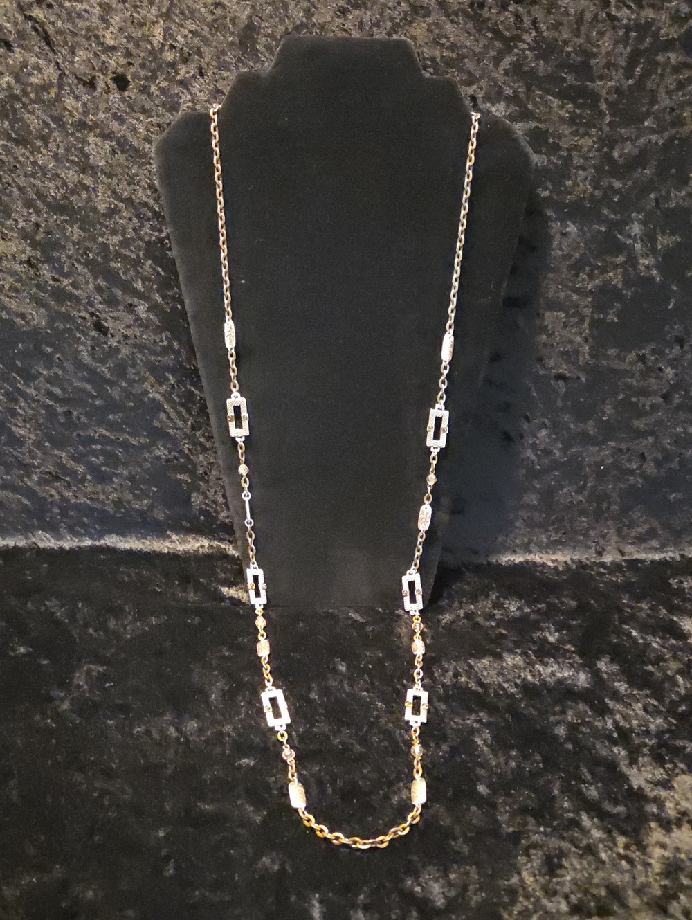 Brighton Acoma Collection Two-Tone Gold and Silver Station Necklace